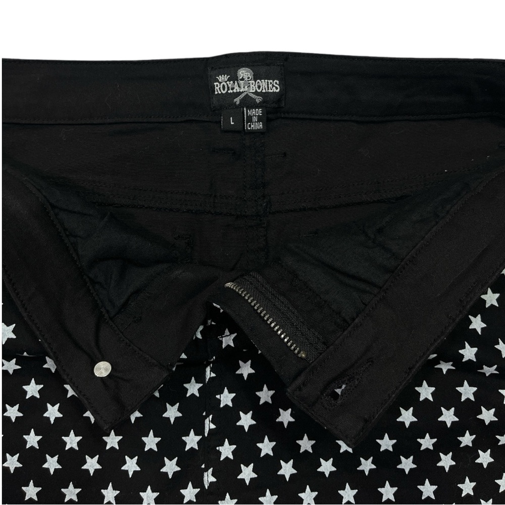 Royal Bones Black Star Print Micro Mini Skirt Size Large - Picture 2 of 4